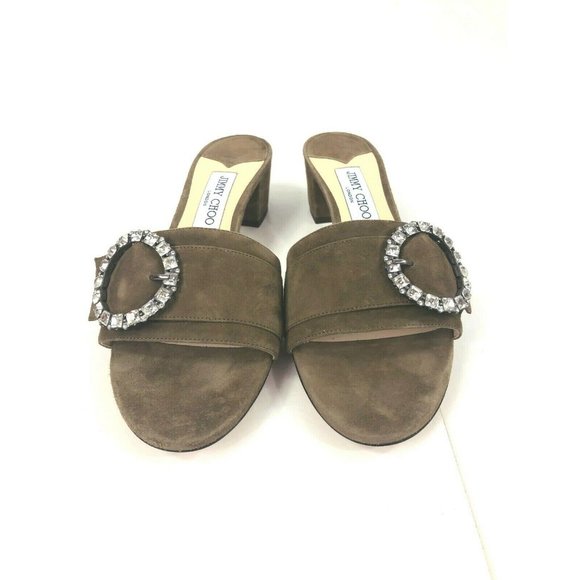Jimmy Choo Granger 35 Embellished Suede Sandals 40 - Picture 11 of 16